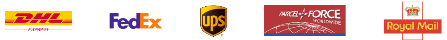 Logos DHL, FedEx, UPS, Royal Mail, Parcel Force