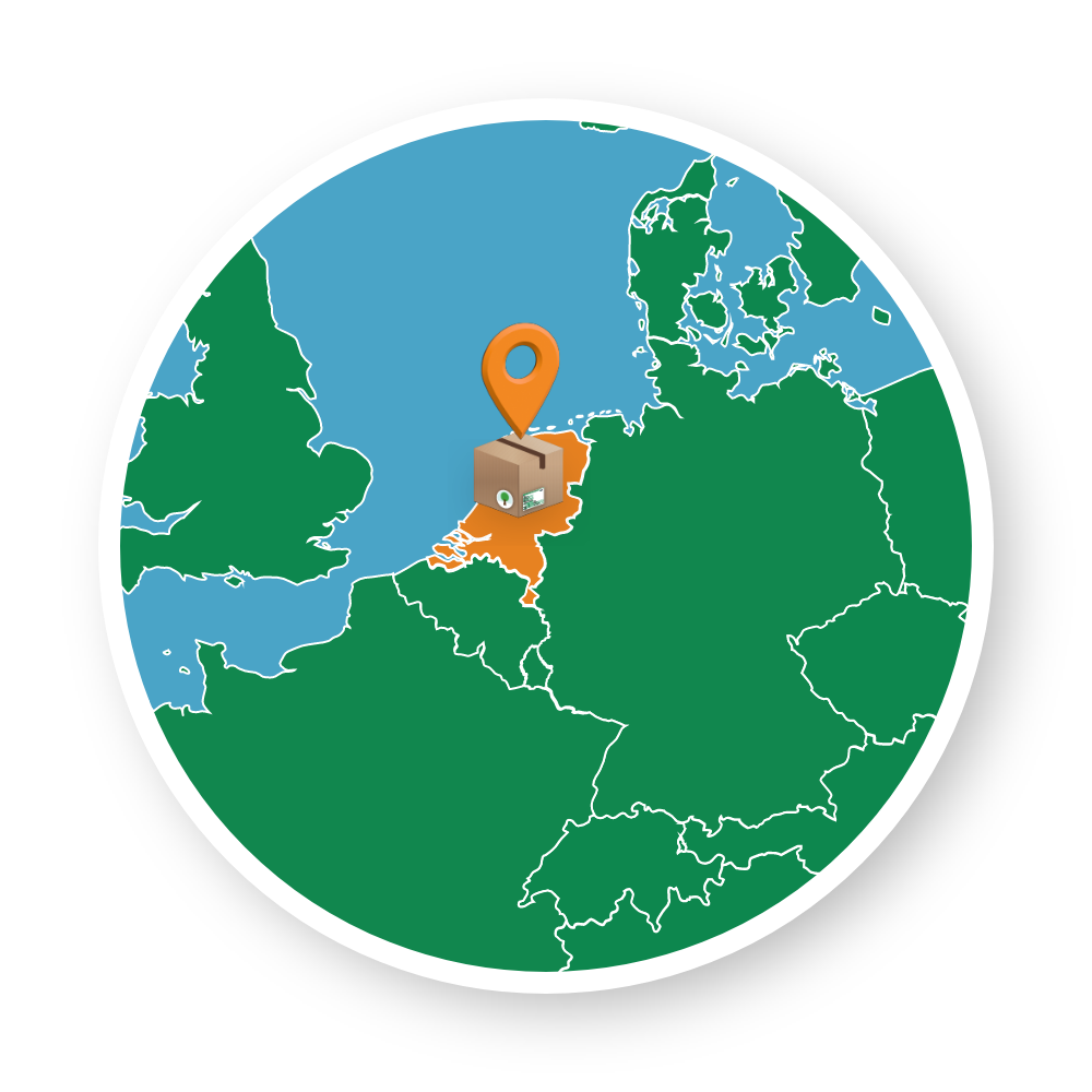 Landkarte mit hervorgehobenem Umriss der Niederlanden