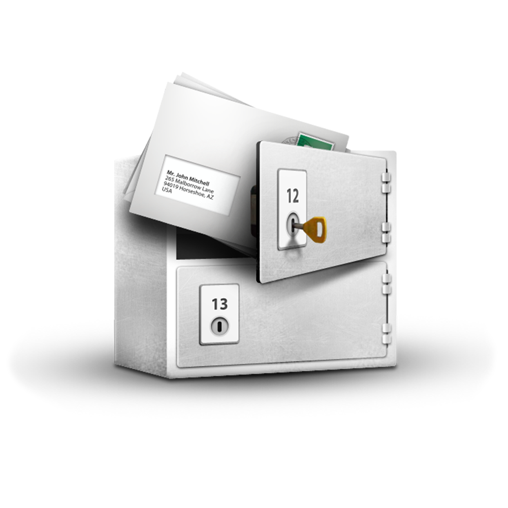 Silberner Briefkasten mit Post